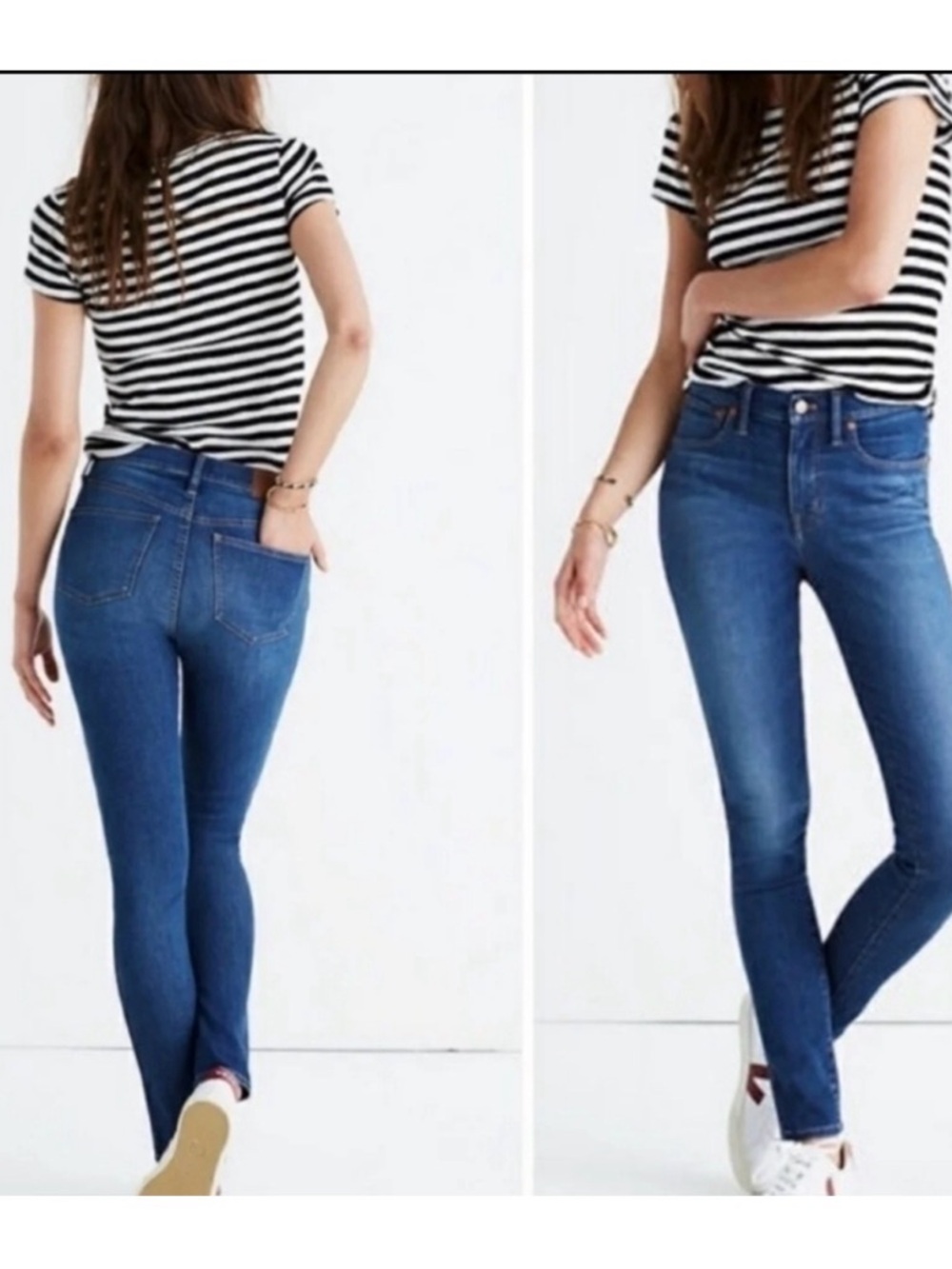 Madewell 9” Mid-Rise Skinny Jeans in Deep Blue Wash - 24